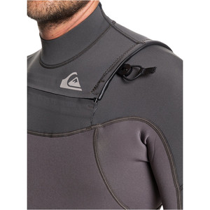 2021 Quiksilver Miesten Syncro 2mm Chest Zip Shorty Wetsuit Eqyw503023 - Jet Black / Charcoal